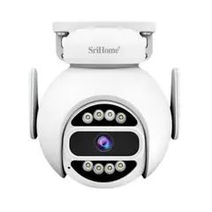 SRIHOME - Cámara IP PTZ SH047 4MP 1440p WiFi 5G Exterior Doble Banda