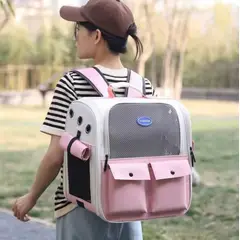 HOMER OUTDOOR - Bolsa Para Gatos - Transporte Seguro Y Cómodo Rosa