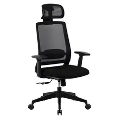 GENERICO - Silla De Escritorio Ades Negro Sop Lumbar Ajust Ccabecero Ofix