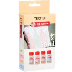 ART CREATION - Pintura Textil Set 4 Colores Pasteles 50ml