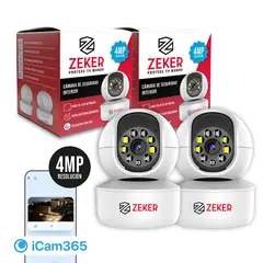 ZEKER - Pack X2 Camara De Seguridad Interior Wifi Ip 4mp 5g