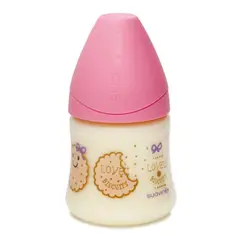 SUAVINEX - MAMADERA 150 ML TETINA ANATÓMICA LATEX 0-6M GALLETA ROSADA