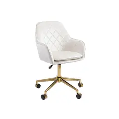 HABITA2 CHILE - Silla Escritorio Lux Felpa Pedestal Dorado