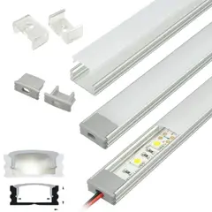 GENERICO - 9 Perfiles De 1 Metro Plano Sobrepuesto Para Cinta Led (1205)