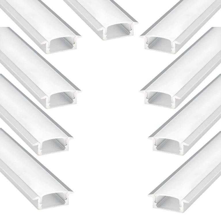 9 Perfiles de 1 metro Plano Embutido para Cinta Led (1204)