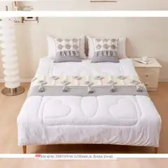 ANGELES DEL HOGAR - PIECERA CON BORLAS MÁS DOS FUNDAS DE COJÍN 70X210CM