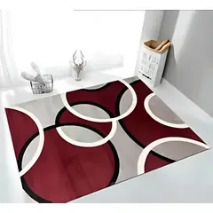 GENERICO - ALFOMBRA BURDEO CIRCULOS 160X200 MODERNA ELEGANTE WYM