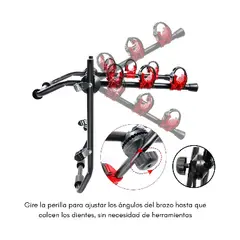 GENERICO - Porta Bicicletas Portabicicletas Auto Coche Camioneta 60kg Color Negro Rojo