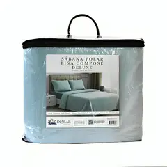 DORAL - Sábanas Polar Composé 1.5 Plazas / Bicolor Celeste –