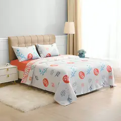 DORAL - Sábanas Polar Composé 1.5 Plazas / Mándalas Blanco Coral –