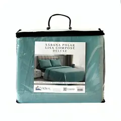 DORAL - Sábanas de Polar Composé King Bicolor Turquesa