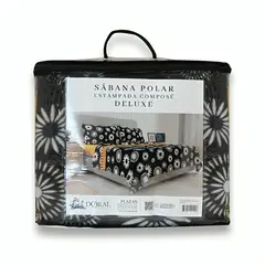 DORAL - Sábanas de Polar Composé King Flor Negro Salmón