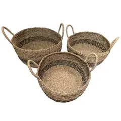 BRIC - Canasto Fibra Natural Set de 3