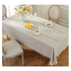 ALMA & DECO - Mantel Bordado Premium Rectangular Terra Etnic 140 cm X 220 cm