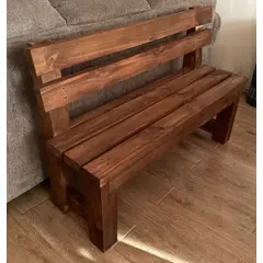 GENERICO - Banca Madera maciza para Jardín Patio Porche Con Tratamiento para Exterior