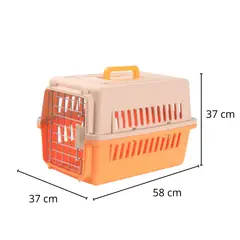 GENERICO - Jaula transportadora perros pequeños 58 cm Naranja