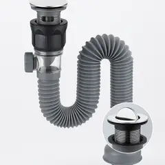 GENERICO - Sifón Flexible Extensible Universal Para Lavabo Con Trampa Antiodor