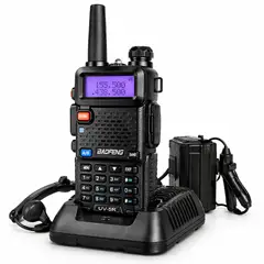 BAOFENG - Walkie Talkie Dual Banda Con Manos Libres Alcance 6KM Radio Portatil Profesional