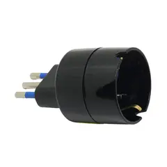 MACROTEL - Adaptador Schuko Negro - 2200w - Sello Sec