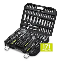 KLATTER - Juego De Dados 171 Piezas Kit De Herramientas Maletin Negro de traslado