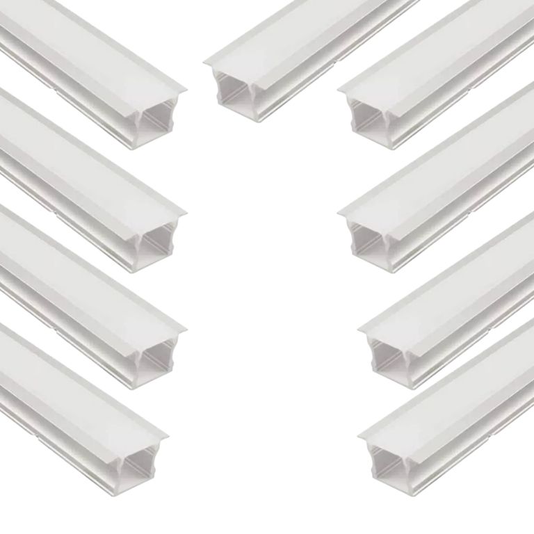 9 Perfiles De 1 Metro Alto Embutido Para Cinta Led (1201)