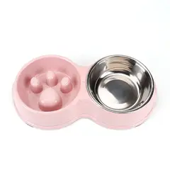 MASCO TODO - Plato Comida agua Mascotas Anti-ansiedad Perro Gato Rosa