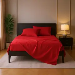 ALTERNATIVE - Juego De Sábanas 800 Hilos 20 Plazas Rojo Brillante
