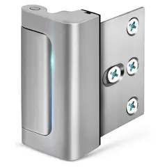 BAZUCA - Cerradura Picaporte de Seguridad Puerta Chapa Refuerzo Puerta Plateado