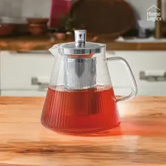 HOME LOGICS - Tetera Vidrio Con Filtro Para Infusiones 600 Ml