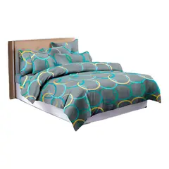 ALTERNATIVE - Conjunto De Sábanas 800 Hilos 20 Plz Gris Con Círculos 829