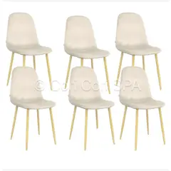 CORI CORI - Pack 6 Sillas Scoop Lino Wood Beige
