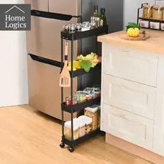 HOME LOGICS - Carrito Organizador Almacenaje 4 Niveles Con Ruedas