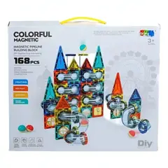 ANGELES DEL HOGAR - JUEGO MAGNÉTICO DE CONSTRUCCIÓN 168 PIEZAS PARA NIÑOS