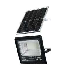GENERICO - Foco Solar 500w + Panel Solar Y Control Remoto Carcasa Negro Negro Blanco Frío