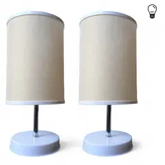 GENERICO - Pack Lampara Velador Mesa Pantalla Decoración Dormitorios Interior