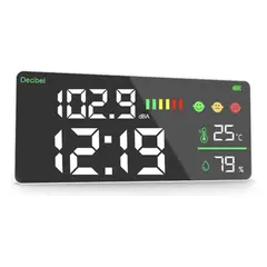 GENERICO - Sonómetro Led Medidor De Ruido Tiempo Temperatura Humedad