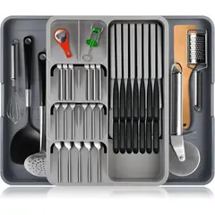 KUANGYE - Organizador De Cubiertos De Cocina Extensible Y Extraíble