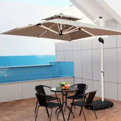 GENERICO - Quitasol Parasol Lateral 2.5x2.5 Con Base Sombrilla Terraza