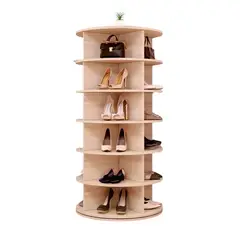 DETODOYMAS - Zapatero Organizador circular 137x60cm Chic Home - Blanco