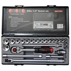 FORCE - Juego De Dados Hexagonales 1/2`` 10-32mm (4223), Negro