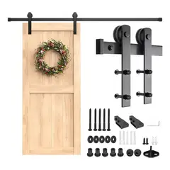 EVERSO - Kit Herraje Riel Corredera Granero 2m Para Colgar 1 Puerta