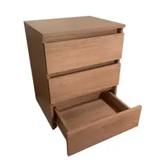 ITAHOME - VELADOR DORMITORIO CALVARI 3 CAJONES MADERA
