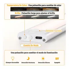 GENERICO - Luz Led Magnético Sensor De Movimiento Recargable Armario