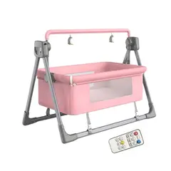 BABYLUNA - Cuna Colecho Mecedora Eléctrica Plegable Con Bluetooth