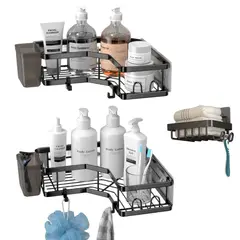 CASATUA - Organizador De Ducha Repisa Baño + Jabonera Set 3 Inoxidable