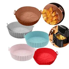 GENERICO - Pack X5 Moldes Bandeja Silicona Air Fryer Freidora Anti-adherente