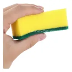 GENERICO - Esponjas para lavar loza fibra gruesa 4 Unidades esponja de cocina amarilla resistente