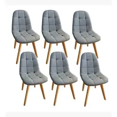 CORI CORI - Pack 6 Sillas Capitonne Lino Gris