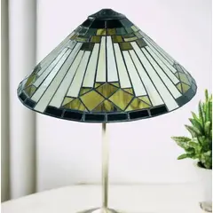 GENERICO - Pantalla Vitral Artesanal Estilo Tiffany Cono 38x24 Cm
