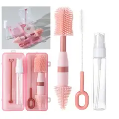 GENERICO - Kit Limpiador De Biberones 4 En 1 Portátil Con Estuche